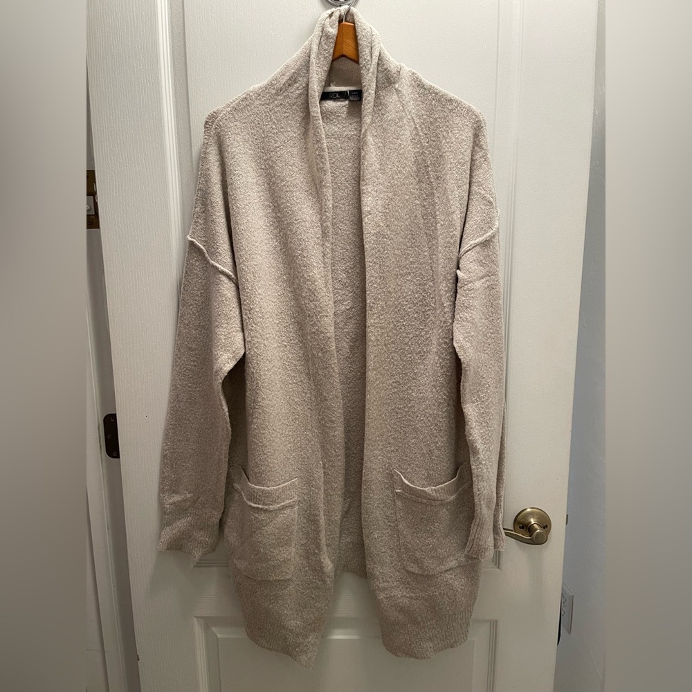 Women’s Cream Open-Front Sweater
